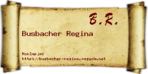 Busbacher Regina névjegykártya